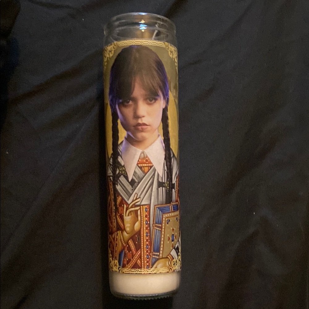 Gothic Portrait Prayer Candle WEDNESDAY ADAMS